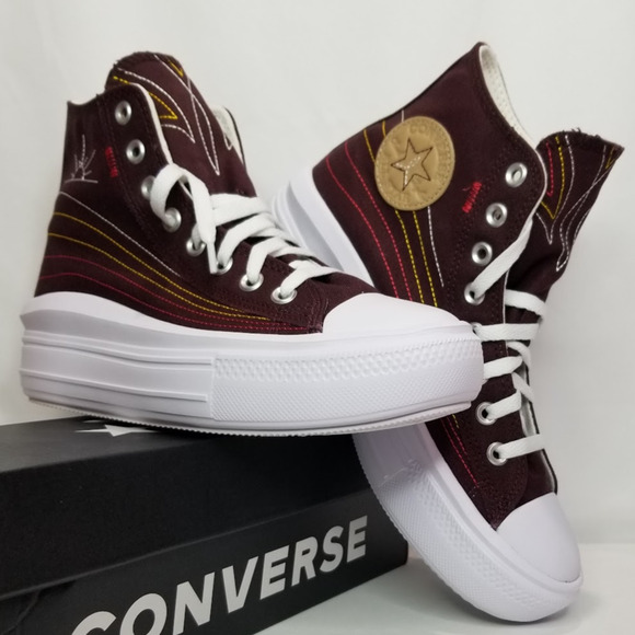 Converse Women's CTAS Move Platform Western Stitch Hi Top Size 9 A13396C NWT - Picture 1 of 8